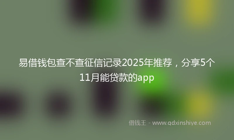 易借钱包查不查征信记录2025年推荐，分享5个11月能贷款的app