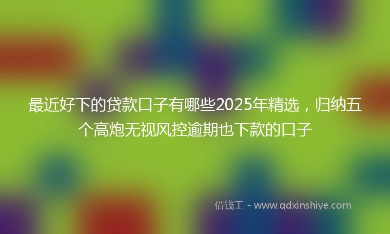最近好下的贷款口子有哪些2025年精选,归纳五个高炮无视风控逾期也下款的口子
