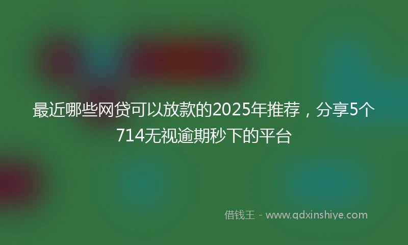 最近哪些网贷可以放款的2025年推荐，分享5个714无视逾期秒下的平台