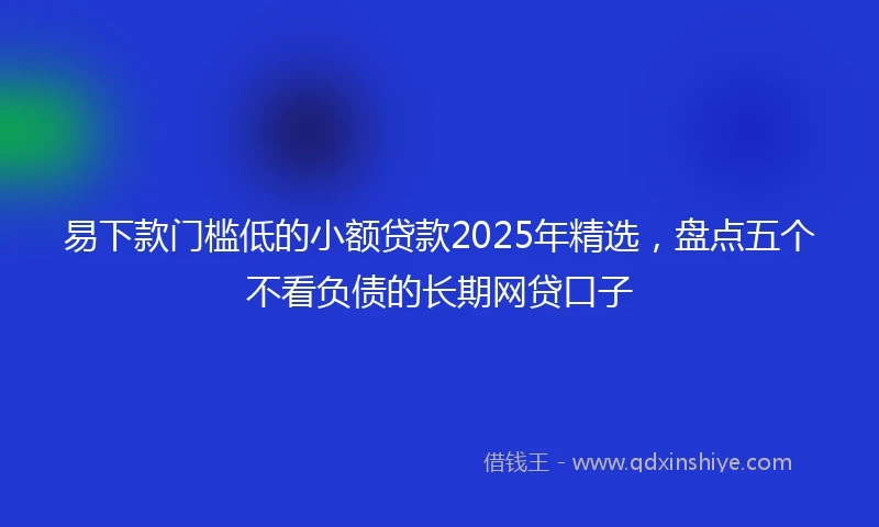 易下款门槛低的小额贷款2025年精选，盘点五个不看负债的长期网贷口子