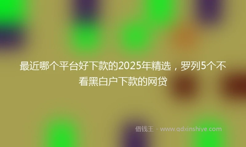 最近哪个平台好下款的2025年精选,罗列5个不看黑白户下款的网贷