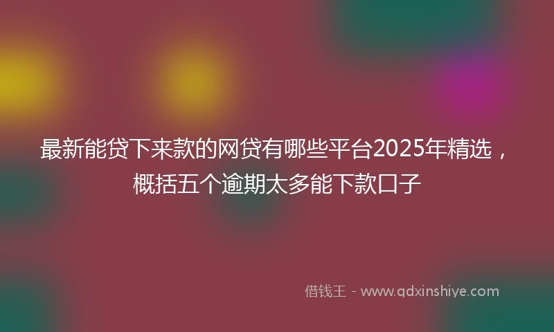 最新能贷下来款的网贷有哪些平台2025年精选，概括五个逾期太多能下款口子