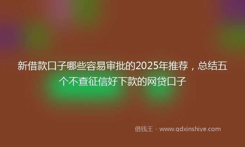 新借款口子哪些容易审批的2025年推荐，总结五个不查征信好下款的网贷口子