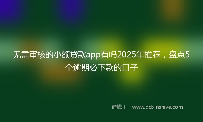 无需审核的小额贷款app有吗2025年推荐，盘点5个逾期必下款的口子