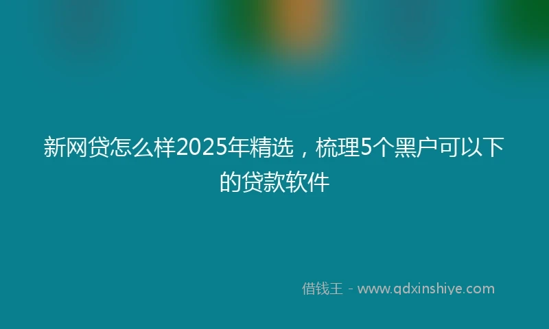 新网贷怎么样2025年精选，梳理5个黑户可以下的贷款软件