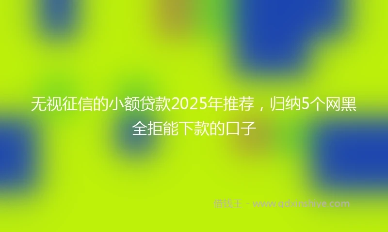 无视征信的小额贷款2025年推荐，归纳5个网黑全拒能下款的口子