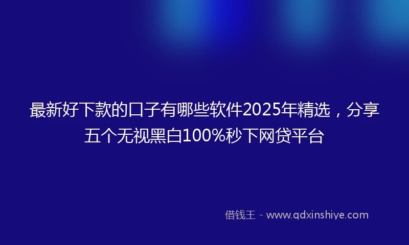最新好下款的口子有哪些软件2025年精选，分享五个无视黑白100%秒下网贷平台
