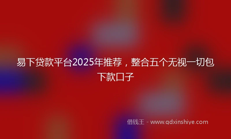 易下贷款平台2025年推荐，整合五个无视一切包下款口子