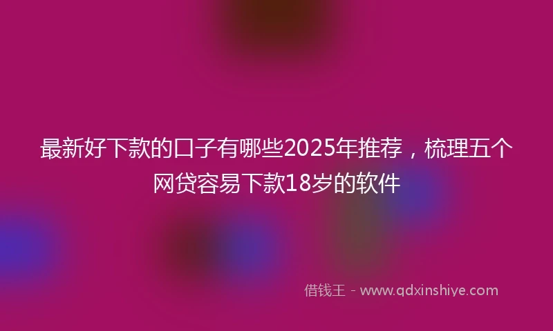 最新好下款的口子有哪些2025年推荐,梳理五个网贷容易下款18岁的软件
