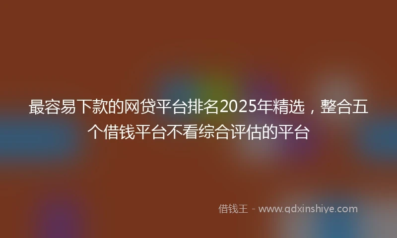 最容易下款的网贷平台排名2025年精选，整合五个借钱平台不看综合评估的平台