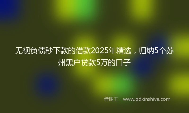 无视负债秒下款的借款2025年精选，归纳5个苏州黑户贷款5万的口子