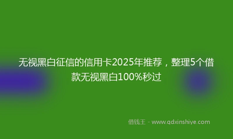 无视黑白征信的信用卡2025年推荐，整理5个借款无视黑白100%秒过