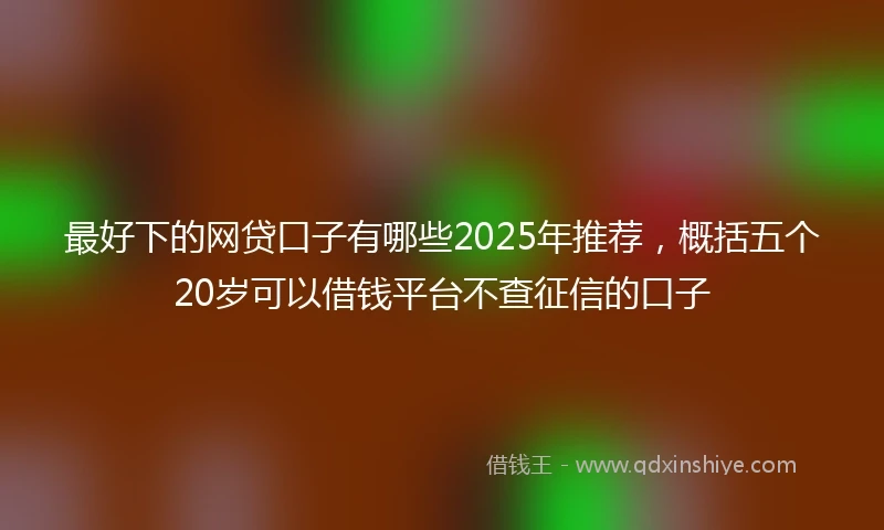 最好下的网贷口子有哪些2025年推荐,概括五个20岁可以借钱平台不查征信的口子