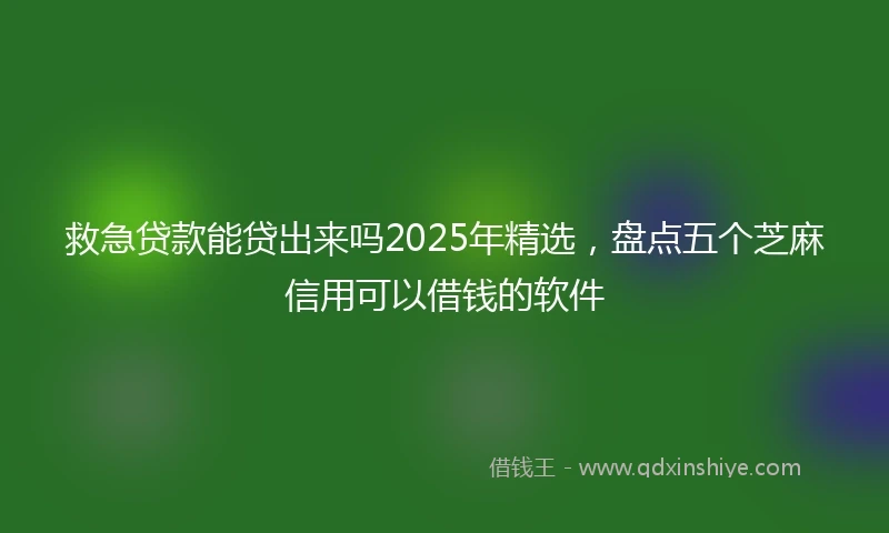 救急贷款能贷出来吗2025年精选,盘点五个芝麻信用可以借钱的软件