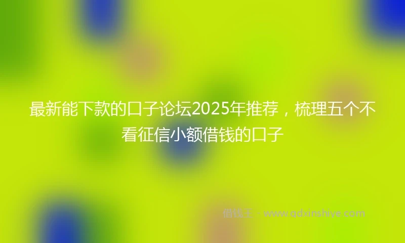 最新能下款的口子论坛2025年推荐，梳理五个不看征信小额借钱的口子