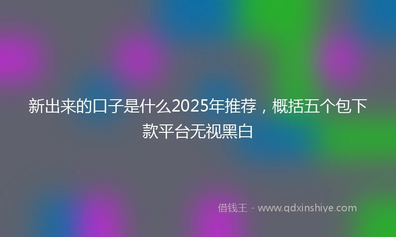 新出来的口子是什么2025年推荐，概括五个包下款平台无视黑白