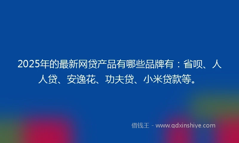2025年的最新网贷产品有哪些品牌有：省呗、人人贷、安逸花、功夫贷、小米贷款等。