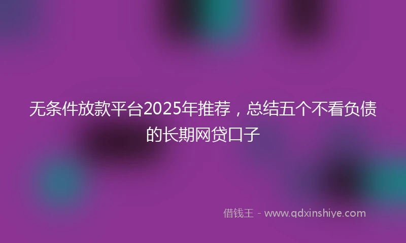 无条件放款平台2025年推荐，总结五个不看负债的长期网贷口子