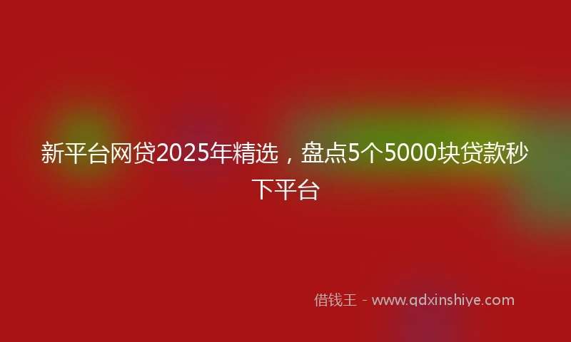 新平台网贷2025年精选，盘点5个5000块贷款秒下平台