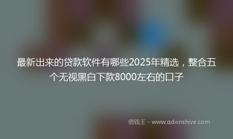 最新出来的贷款软件有哪些2025年精选,整合五个无视黑白下款8000左右的口子