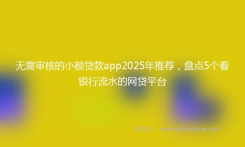 无需审核的小额贷款app2025年推荐，盘点5个看银行流水的网贷平台