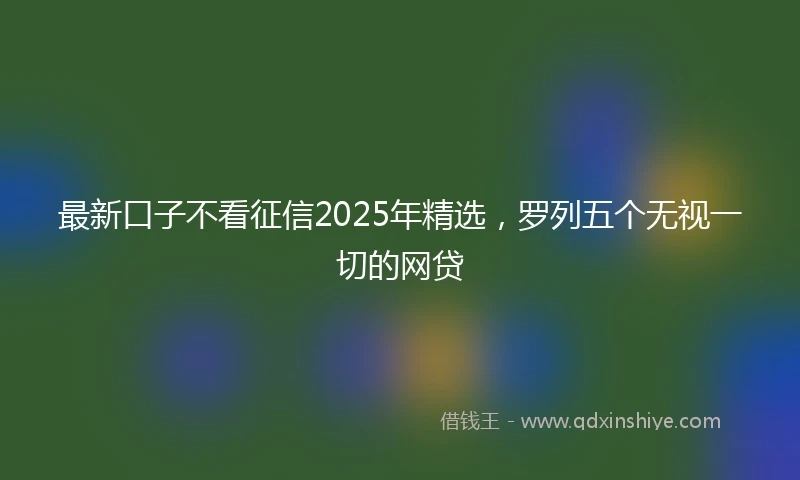 最新口子不看征信2025年精选，罗列五个无视一切的网贷