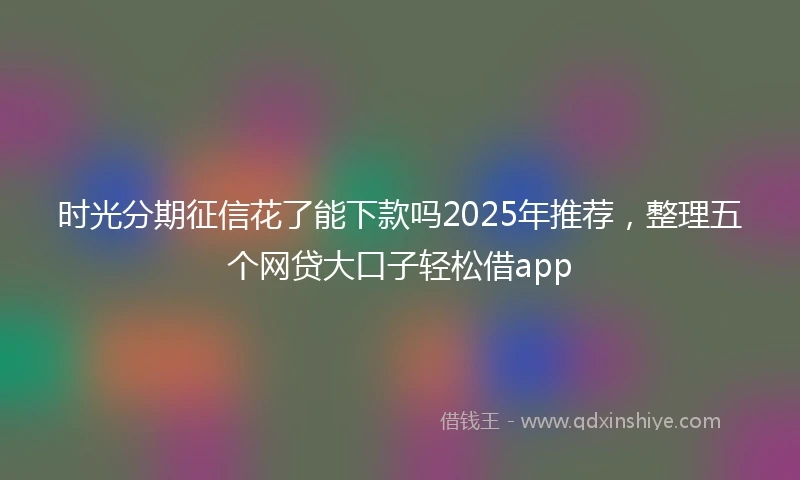 时光分期征信花了能下款吗2025年推荐，整理五个网贷大口子轻松借app