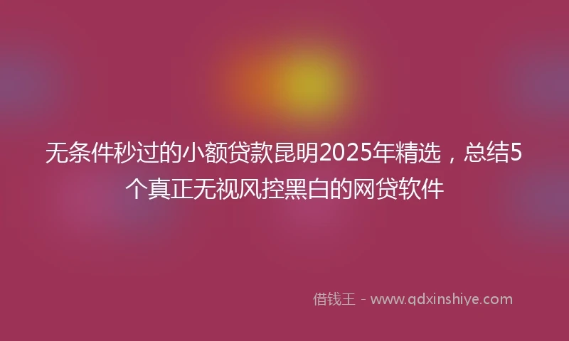 无条件秒过的小额贷款昆明2025年精选，总结5个真正无视风控黑白的网贷软件