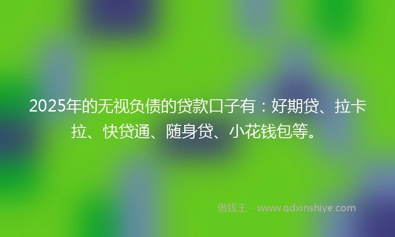 2025年的无视负债的贷款口子有：好期贷、拉卡拉、快贷通、随身贷、小花钱包等。
