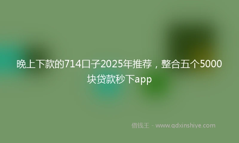 晚上下款的714口子2025年推荐,整合五个5000块贷款秒下app