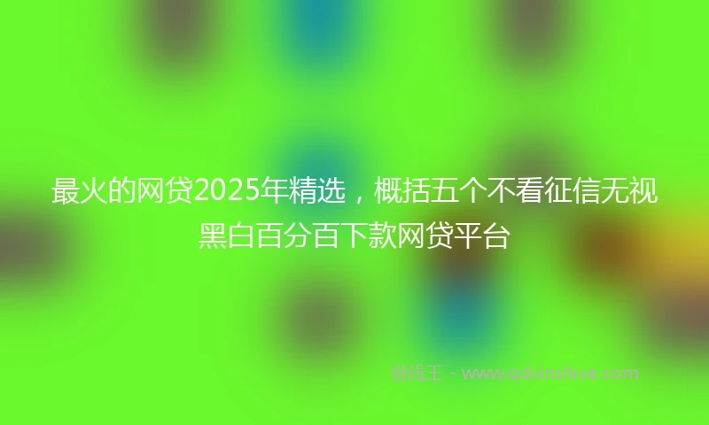 最火的网贷2025年精选，概括五个不看征信无视黑白百分百下款网贷平台