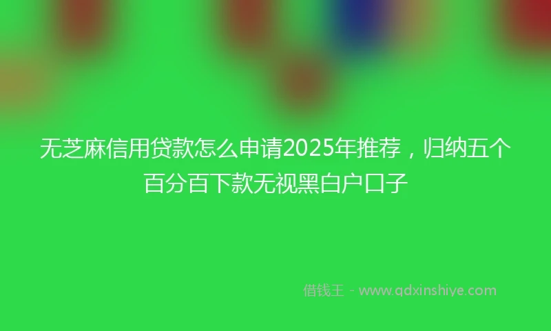无芝麻信用贷款怎么申请2025年推荐，归纳五个百分百下款无视黑白户口子