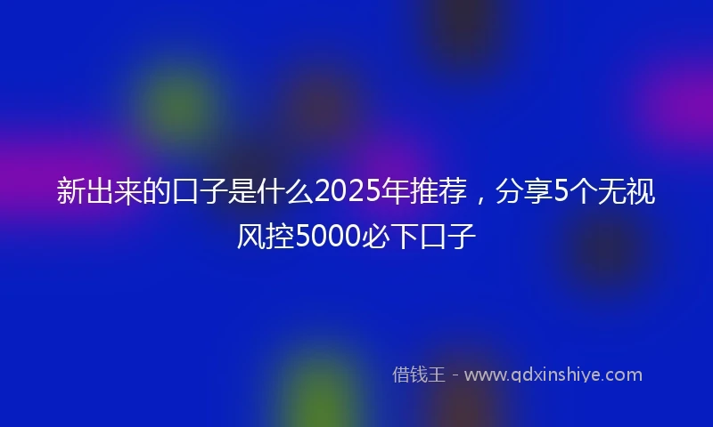 新出来的口子是什么2025年推荐，分享5个无视风控5000必下口子