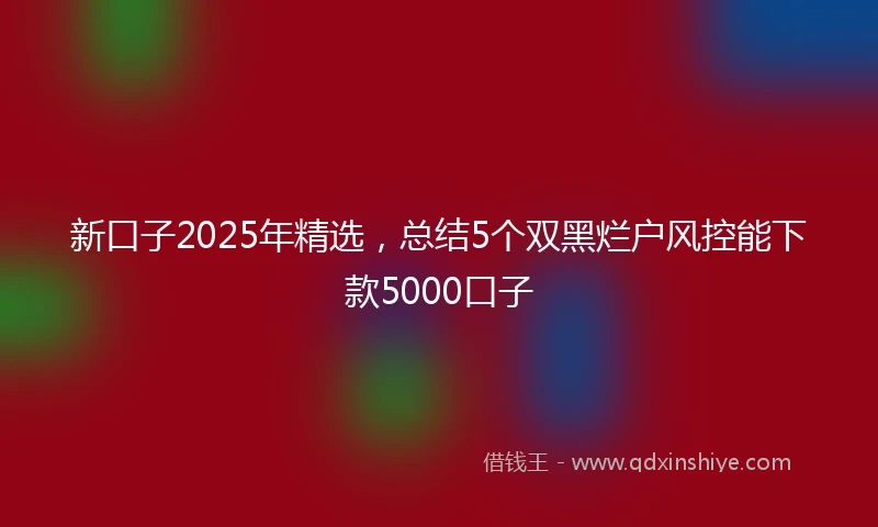 新口子2025年精选，总结5个双黑烂户风控能下款5000口子