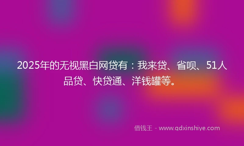 2025年的无视黑白网贷有：我来贷、省呗、51人品贷、快贷通、洋钱罐等。