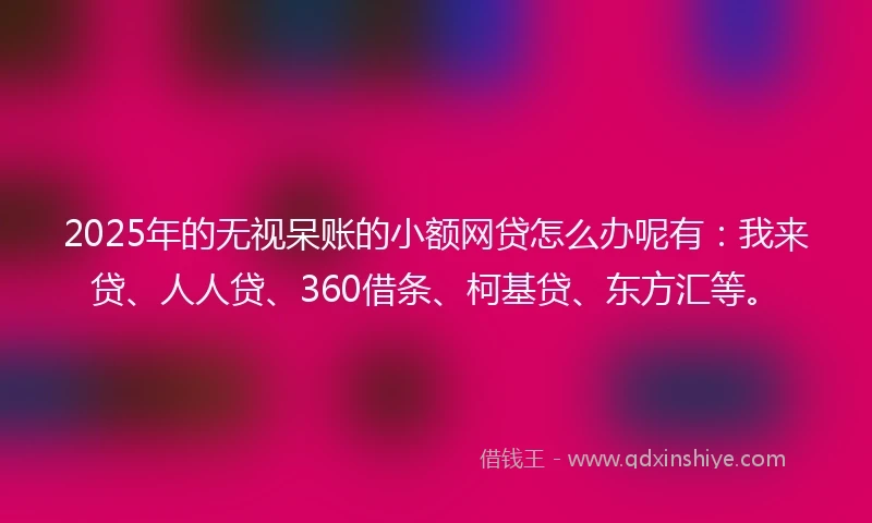 2025年的无视呆账的小额网贷怎么办呢有：我来贷、人人贷、360借条、柯基贷、东方汇等。