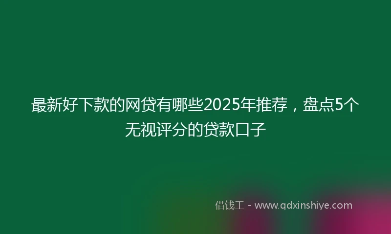 最新好下款的网贷有哪些2025年推荐，盘点5个无视评分的贷款口子