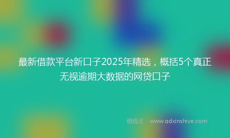 最新借款平台新口子2025年精选,概括5个真正无视逾期大数据的网贷口子