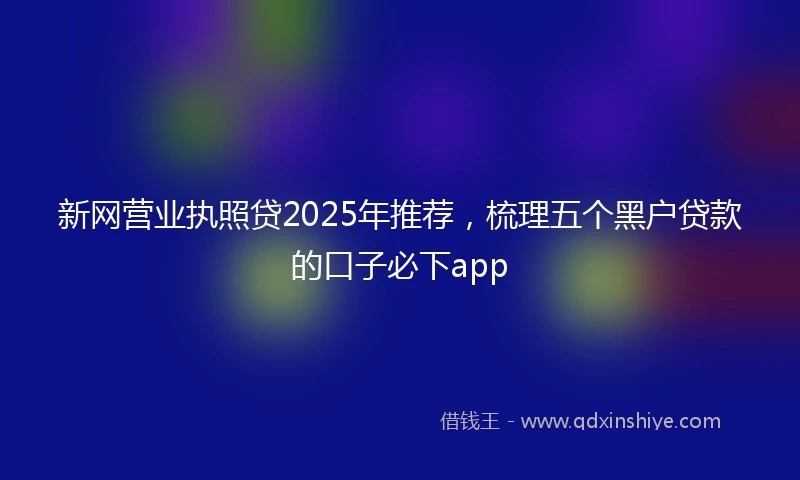 新网营业执照贷2025年推荐，梳理五个黑户贷款的口子必下app