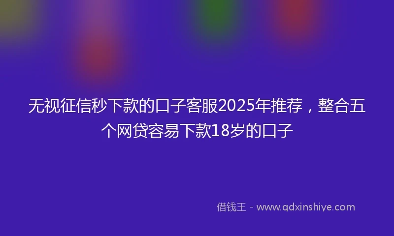 无视征信秒下款的口子客服2025年推荐，整合五个网贷容易下款18岁的口子