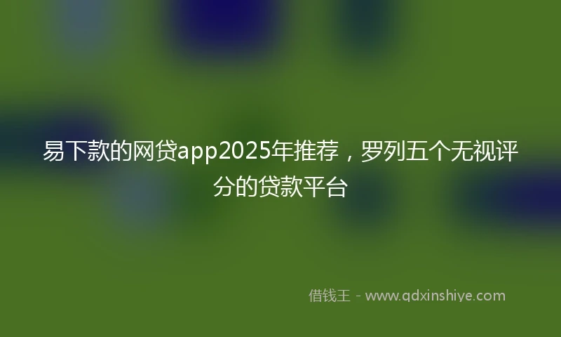 易下款的网贷app2025年推荐，罗列五个无视评分的贷款平台
