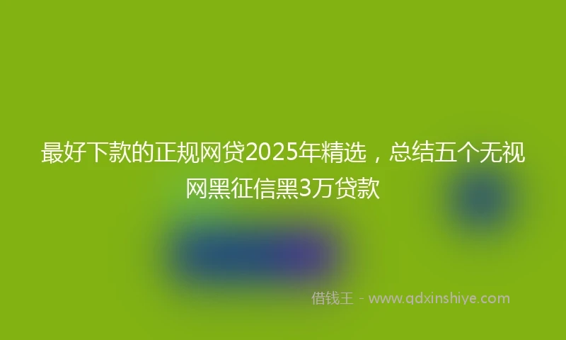 最好下款的正规网贷2025年精选，总结五个无视网黑征信黑3万贷款