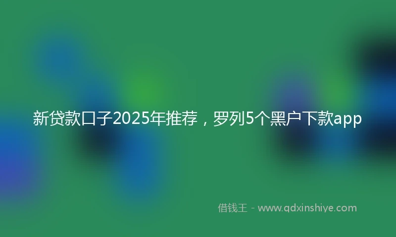 新贷款口子2025年推荐，罗列5个黑户下款app