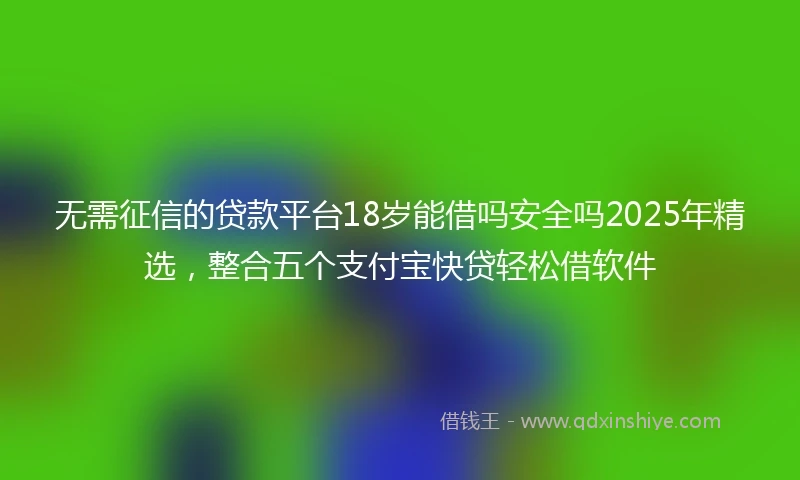 无需征信的贷款平台18岁能借吗安全吗2025年精选，整合五个支付宝快贷轻松借软件