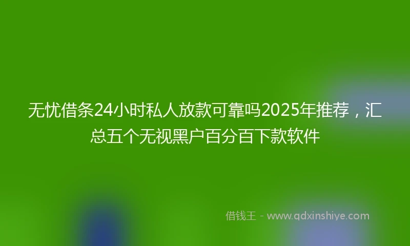 无忧借条24小时私人放款可靠吗2025年推荐，汇总五个无视黑户百分百下款软件