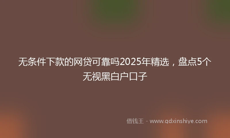 无条件下款的网贷可靠吗2025年精选，盘点5个无视黑白户口子