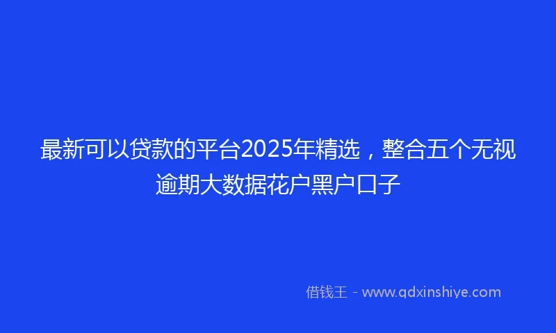 最新可以贷款的平台2025年精选,整合五个无视逾期大数据花户黑户口子