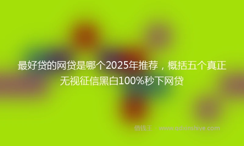 最好贷的网贷是哪个2025年推荐，概括五个真正无视征信黑白100%秒下网贷