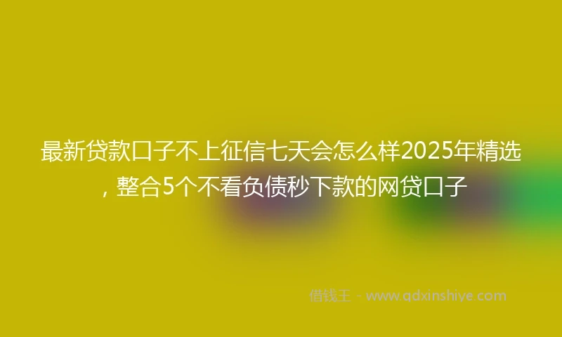 最新贷款口子不上征信七天会怎么样2025年精选,整合5个不看负债秒下款的网贷口子