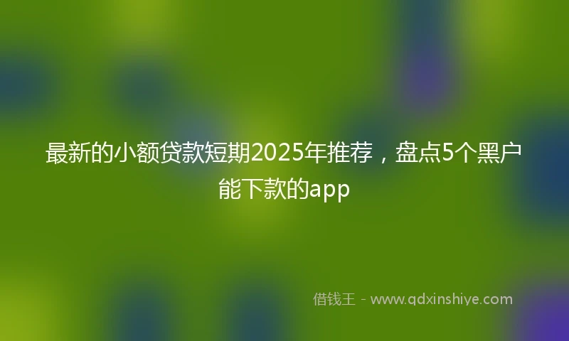 最新的小额贷款短期2025年推荐，盘点5个黑户能下款的app
